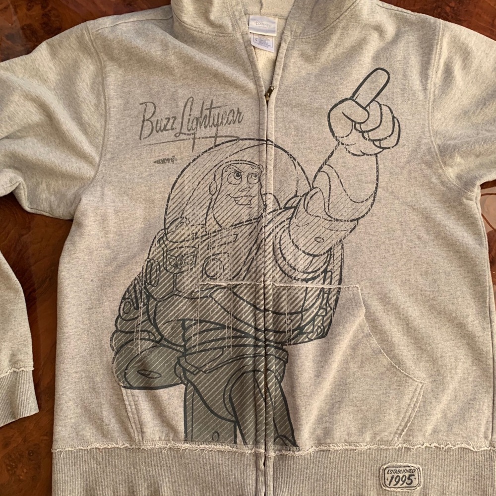 Disney’s Buzz Lightyear grey zipped hoodie Large